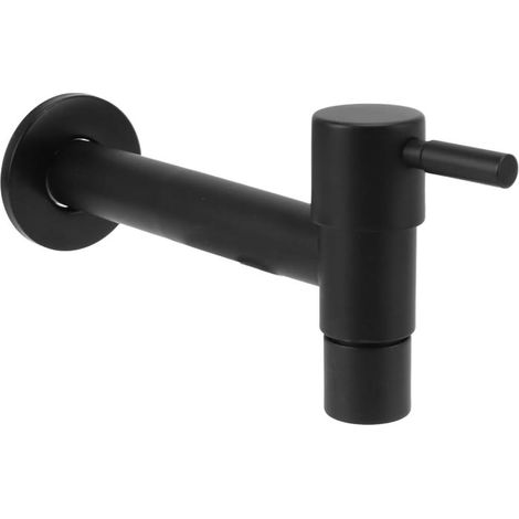 Robinet Eau Froide - Montage Murale - Acier Inoxydable 304 - Filetage G1/2 - Pour Jardin Balcon Salle De Bain Piscine - Noir Mat - 1 Pièce (1/5)