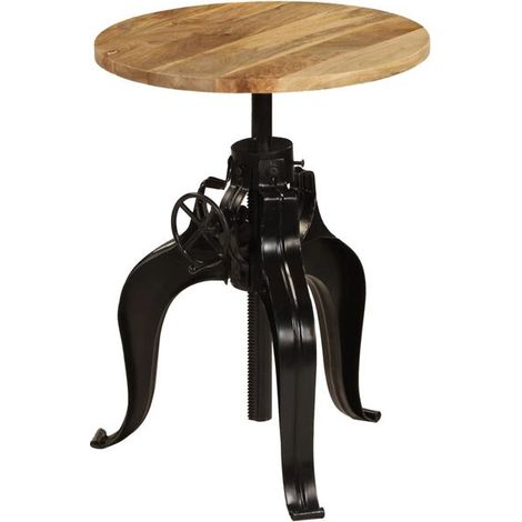 Table de Bar en Bois Massif de Manguier, 60 x (76-110) cm (1/5)