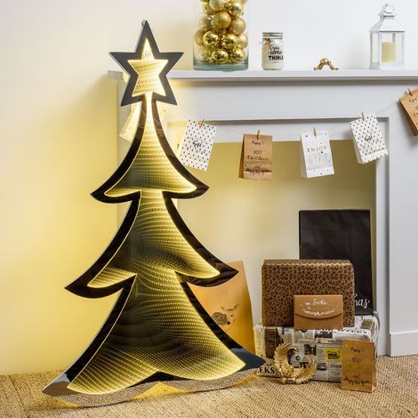 Albero Natale "Infinity Mirror" color argento con led bianco caldo da h120 cm (1/5)