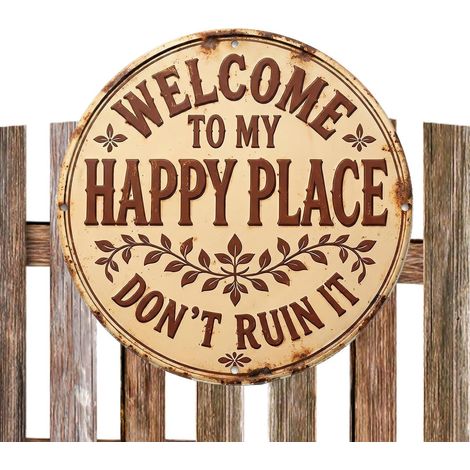 Décorative d'Entrée Vintage rond Panneau Bienvenue pour porte d'entrée pour maison intérieur printemps toutes saisons fêtes extérieur porche fenêtre (1/5)