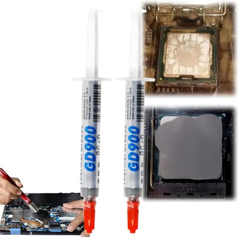 2 Pièces 3g Thermal Paste Processor,Thermal Paste,Pâte Thermique Non Durcissante, Colle Thermique Haute Durabilité, Meilleure Que Liquide Métal, Refroidissement Efficace,Pâte Thermique PC (1/5)