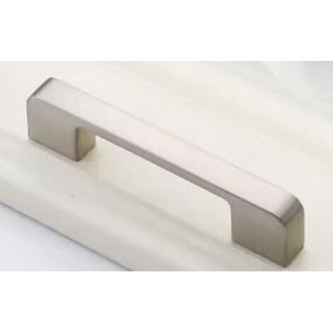 Lot de 1 poignées de meuble en alliage de zinc pour armoire, placard de cuisine, tiroir, quincaillerie de porte (nickel brossé, entraxe = 160 mm) (1/5)