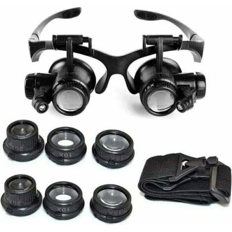Magnifying Glass Headband Front Magnifier Magnifying Glasses LED Lighting Magnifications of 10x, 15x, 20x and 25x,