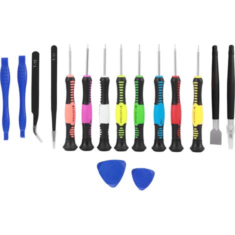 Kit de 16 tournevis de précision pour smartphone : embouts fendus, cruciformes, étoile, outil de démontage multifonction. (1/5)