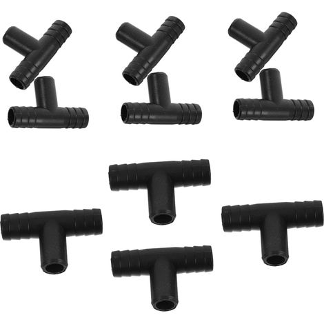 Conectores de tubería en forma de T de repuesto de 13 mm, 10 piezas, PE negro (1/5)