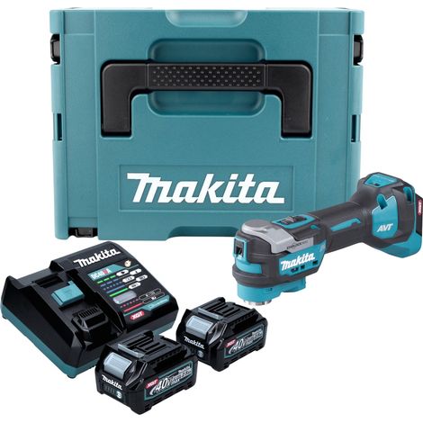 Makita TM 001 GD201 Outil multifonctions sans fil 40 V max Starlock Max Brushless + 2x batterie 2,5 Ah + chargeur + Makpac