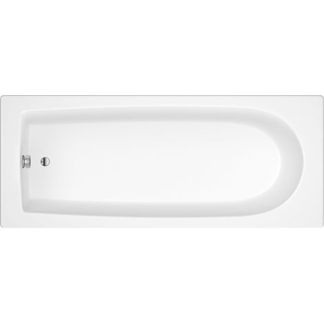 Round Single Ended Straight Shower Bath with Leg Set - 1700mm x 700mm (1/5)