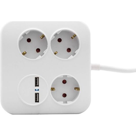 Rev PowerQuad 3-Fold Presa Multipla con 2x Usb Bianco (1/5)