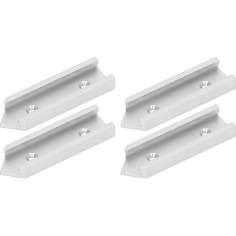 Lot 4 connecteurs T-slot – T-track – largeur 30mm – coupe – argent
