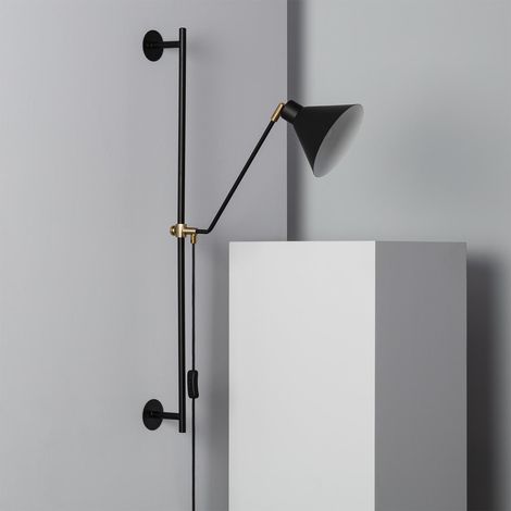 Lámpara de Pared Orientable Metal Oga Negro (1/5)