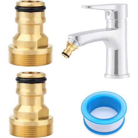 2 Pièces Tuyau Robinet mitigeur Connecteur Adaptateur Tuyau de Conduite d'eau Joiner Raccord Universel Connecteurs Eau Grden arrosage Outils (1/5)