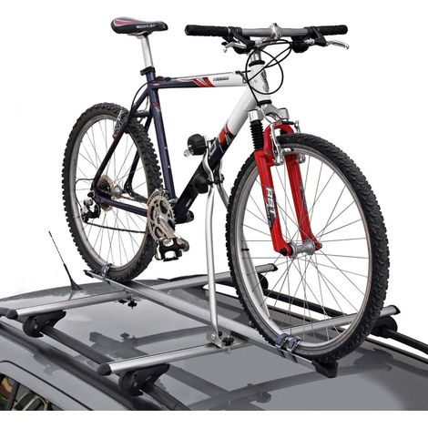 PORTABICI DA TETTO BARRE AUTO ACCIAIO DOPPIO POMELLO 1 PORTA BICI BICICLETTA 042 (1/5)