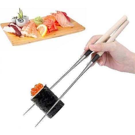 Baguettes culinaires, baguettes à sushi en acier inoxydable de style japonais avec manche en bois, baguettes pour fondue chinoise - Yvan (1/5)