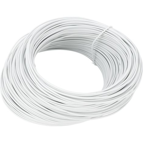 Rouleau de fil d'attache 0,75 mm x 50 m en fer galvanisé revêtu de PVC pour ligature et renfort de barres d'armature et câbles fibre optique blanc (1/5)