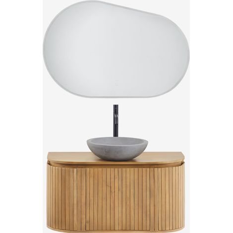 Conjunto de mueble de baño en madera de mango Analis SKLUM