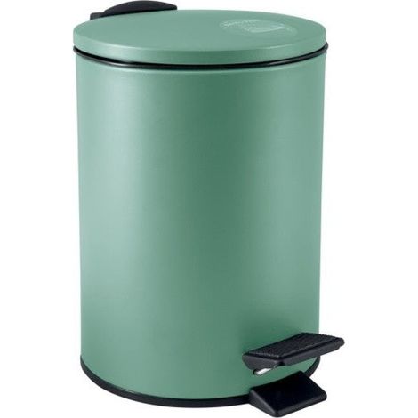 Spirella - Cestino a Pedale Adelar - Acciaio Opaco - Meccanismo Slow Close Silenzioso - Rivestimento Anti-Tracce - Design Moderno ed Elegante - Verde Opaco - 3L (1/2)