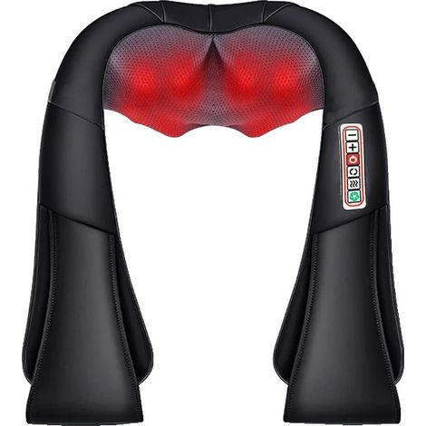 Masseur d'épaule, massage Shiatsu, chauffage infrarouge, 6 touches noir (1/2)