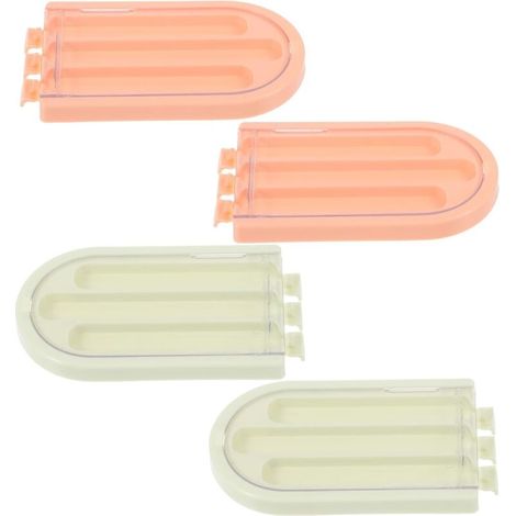 Set of 4 Plastic Needle Boxes with 3 Compartments, Versatile Sewing Pin Holder, Secure Storage for Hand and Cross Stitch Needles, Pink and Green (1/3)