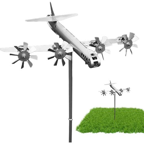 Flugzeug 32 x 30 cm Metal Flugzeug flach silberfarben
