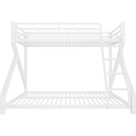 Letto a castello in metallo bianco 90 x 200 cm e 140 x 200 cm con LED e scala (1/5)