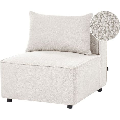 Chair Module Off White Boucle 1 Seat Modern Style AXEBO (1/5)