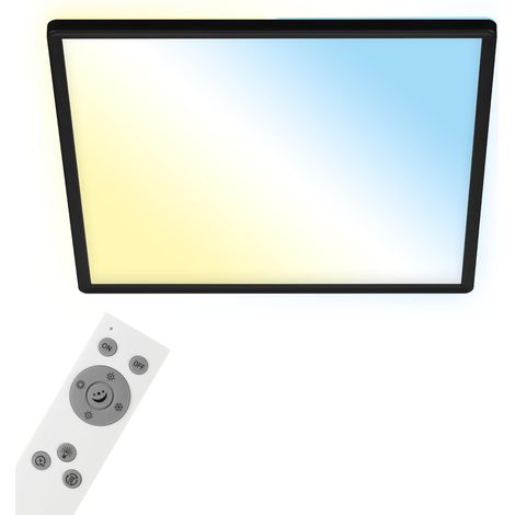 Plafonnier LED plat, compatible avec télécommande, lampe LED, plafonnier LED, lampe de salon, panneau LED, lampe de chambre, 42x42x2,5 cm, noir (1/5)