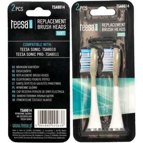Tete De Brosse A Dents - Sonique - Douce - Sans Fil - Pour Adulte Et Enfant - 2 Unites (1/2)