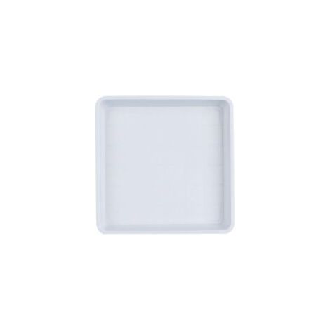 Plateau pour plantes carrées en blanc avec soucoupe Pot de fleurs pour plantes grasses en pot avec bac d’égouttement pour patio, jardin, véranda, serre (18 mm / 7,1 pouces)