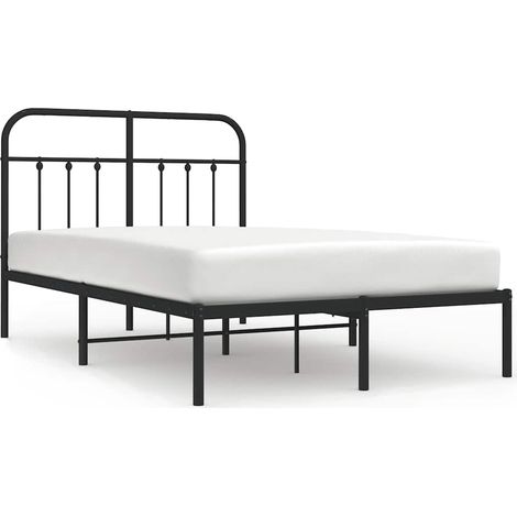 Maison Exclusive - Cadre de lit métal sans matelas avec tête de lit noir 120x190cm