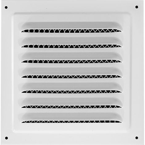 Grille de ventilation, 200 x 200 mm, pour applications de ventilation intérieures et extérieures, blanche (1 pièce) (1/4)