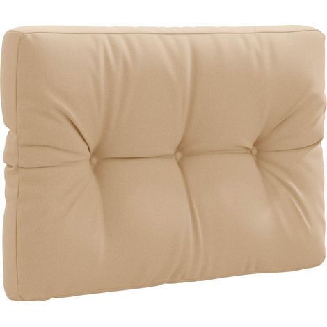 Coussin de dossier de palette intérieur extérieur polyester résistant aux UV sable 70 x 60 x 12 cm (1/5)