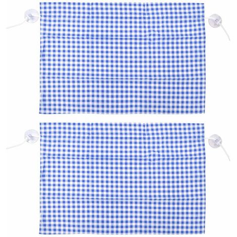 Jeffergarden Pare-soleil de fenêtre latérale de rideau de voiture anti-ultraviolet de conception de grille de 2 pièces avec ventouse bleu (1/5)