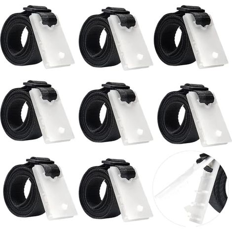 Lot de 8 sangles de fixation, accessoires pour enrouleur de parasol, roues pour bâche de piscine, sangles de serrage pour bâche de piscine (1/4)