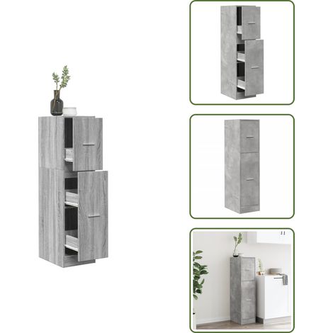 Apothekerschrank Betongrau 30x41x118 cm Holzwerkstoff - Apothekerschrank - Apothekerschränke - Apothekermöbel - Apotheker Sideboard