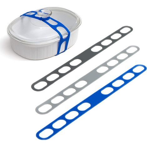 Cinghia di fissaggio universale riutilizzabile per coperchio per pentole a cottura lenta, casseruole, pentole e padelle. Rendi facile il trasporto dei tuoi piatti preferiti con una (1/2)
