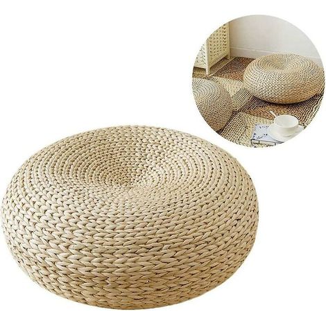 Strohkissen Rattan-Futon Meditationskissen Futon Handgewebtes verdicktes Grasüberwurf Tatami Erkerfensterkissen