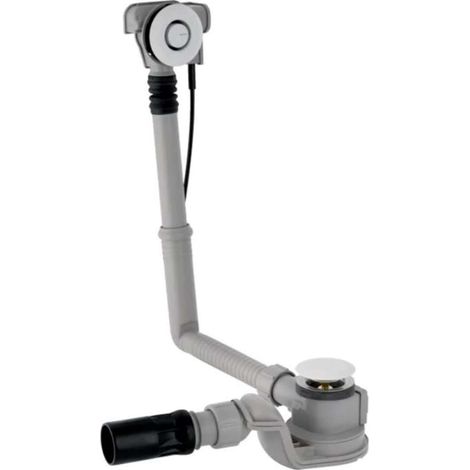 Geberit - Sistema di scarico e troppopieno per vasca da bagno, comando PushControl, lunghezza 260 mm, cromo 150.750.21.6