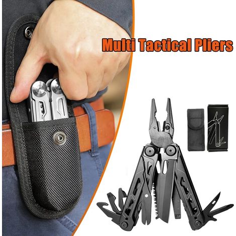 Pince pliante d'extérieur (noire) Outil multifonction EDC professionnel pour le camping, la pêche et le transport quotidien (1/5)