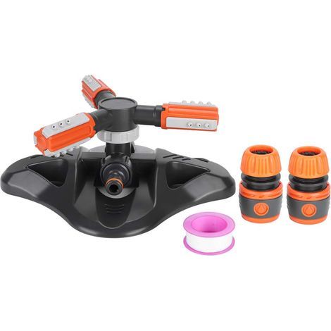 Système arrosage automatique – 3 bras rotatifs 360° – pelouse cour jardin – outil irrigation (1/5)