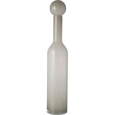 Vase Bouteille Bouchon en Verre "Doyle" 75cm Gris (1/5)