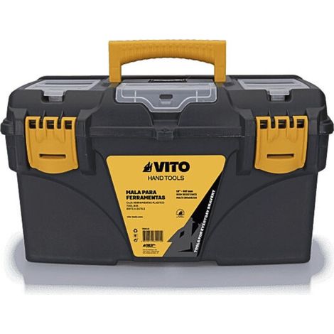 Boite à outils vide 21" 53.5 x 29.1 x 28 cm - Caisse à outils 3 organiseurs + Porte outils amovible VITO (1/5)