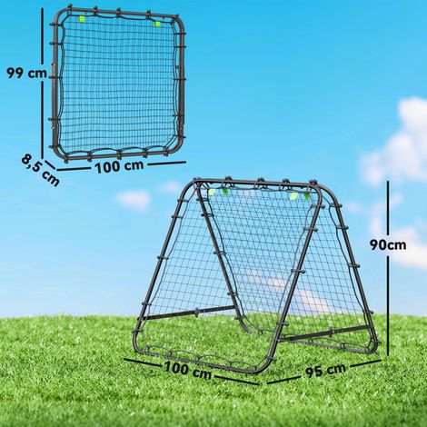 But de football réglable et pliable, structure métallique, 100 x 68-95 cm, noir (1/5)
