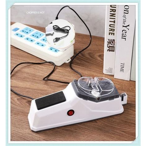Aiguiseur de couteaux professionnel USB aiguiseur de couteaux électrique réglable pour couteaux de cuisine outil couteau ciseaux aiguiseur blanc (1/3)