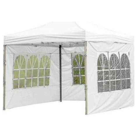 Tente de réception extérieure pliable en toile imperméable blanche