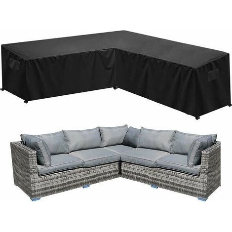 Wasserdichte Schutzhülle für Gartenecksofa – Schutzhülle für L-förmiges Ecksofa – 286 x 286 x 82 cm (1/5)