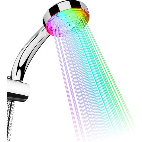 21.5x7.8 cm Pommeau de Douche LED Lumineux 7 Couleurs Changement Automatique Handheld Douchette Head Robinet de Détection Sûre Beau et Pratique Buse