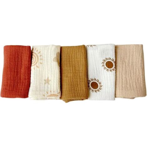 3er-Pack Baby-Musselin-Gesichtstücher Handtuchset für Neugeborene 25 x 25 cm Gesichts und Badetücher wiederverwendbare Baby-Gesichtstücher 100 (1/5)