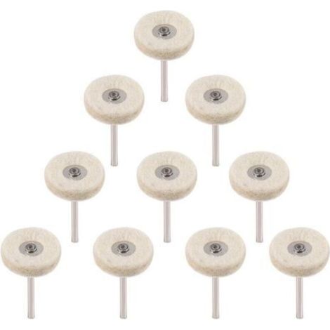 10Pcs Roue de polissage 25mm Laine Feutre Polissage Roues Foret Grinder Roues Brosses Outil Rotatif Avec Poignée (1/4)