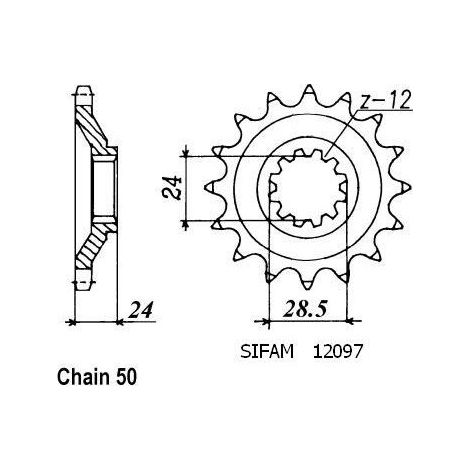 Pignon de sortie de boite Esjot pour Moto Kawasaki 1100 Zzr Zx-11