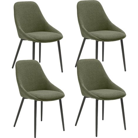 Set 4 Sedie Kira 51x59x85 cm in Tessuto Easy-Clean Verde (1/5)